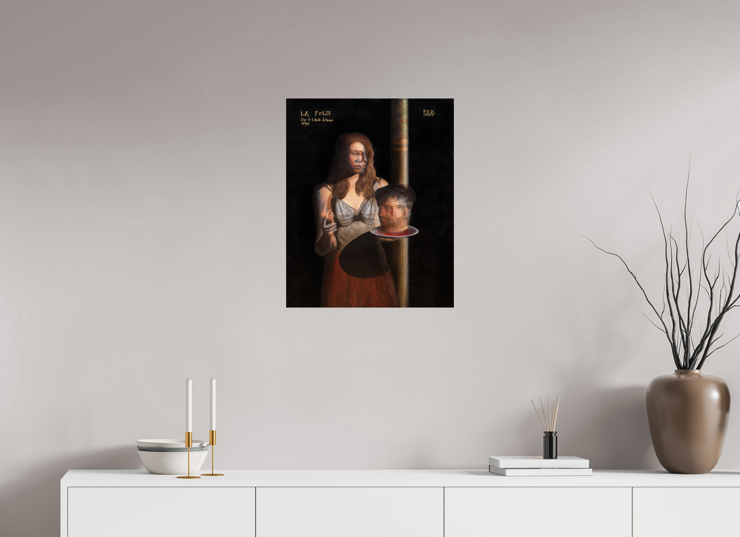 50 x 62,3 cm, Photo Print Under Acrylic Glass La folie - Saga de La Boîte de Pandore opus 3