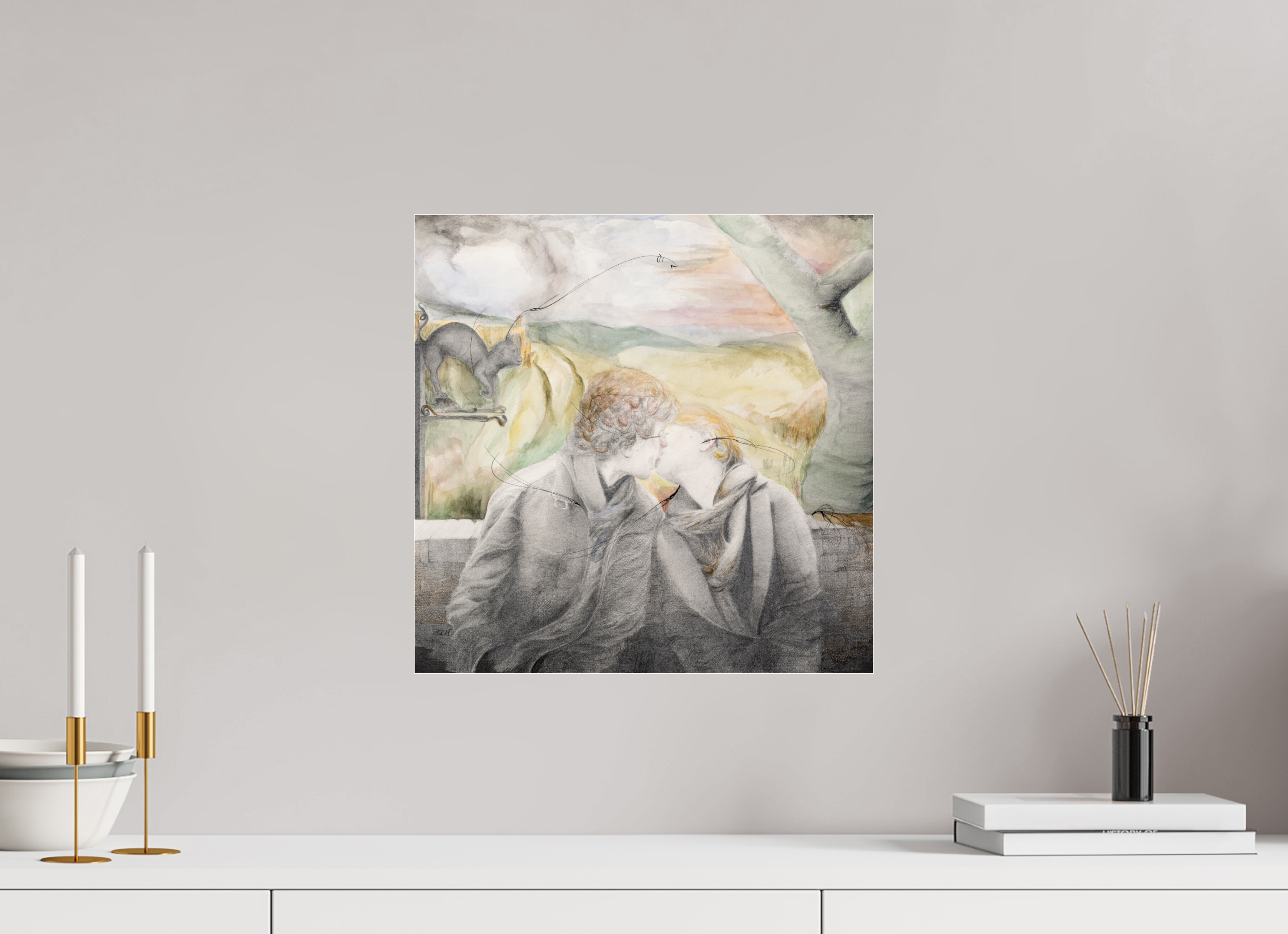 40 x 40 cm, Photo Print Under Acrylic Glass Le Baisé de Pandora