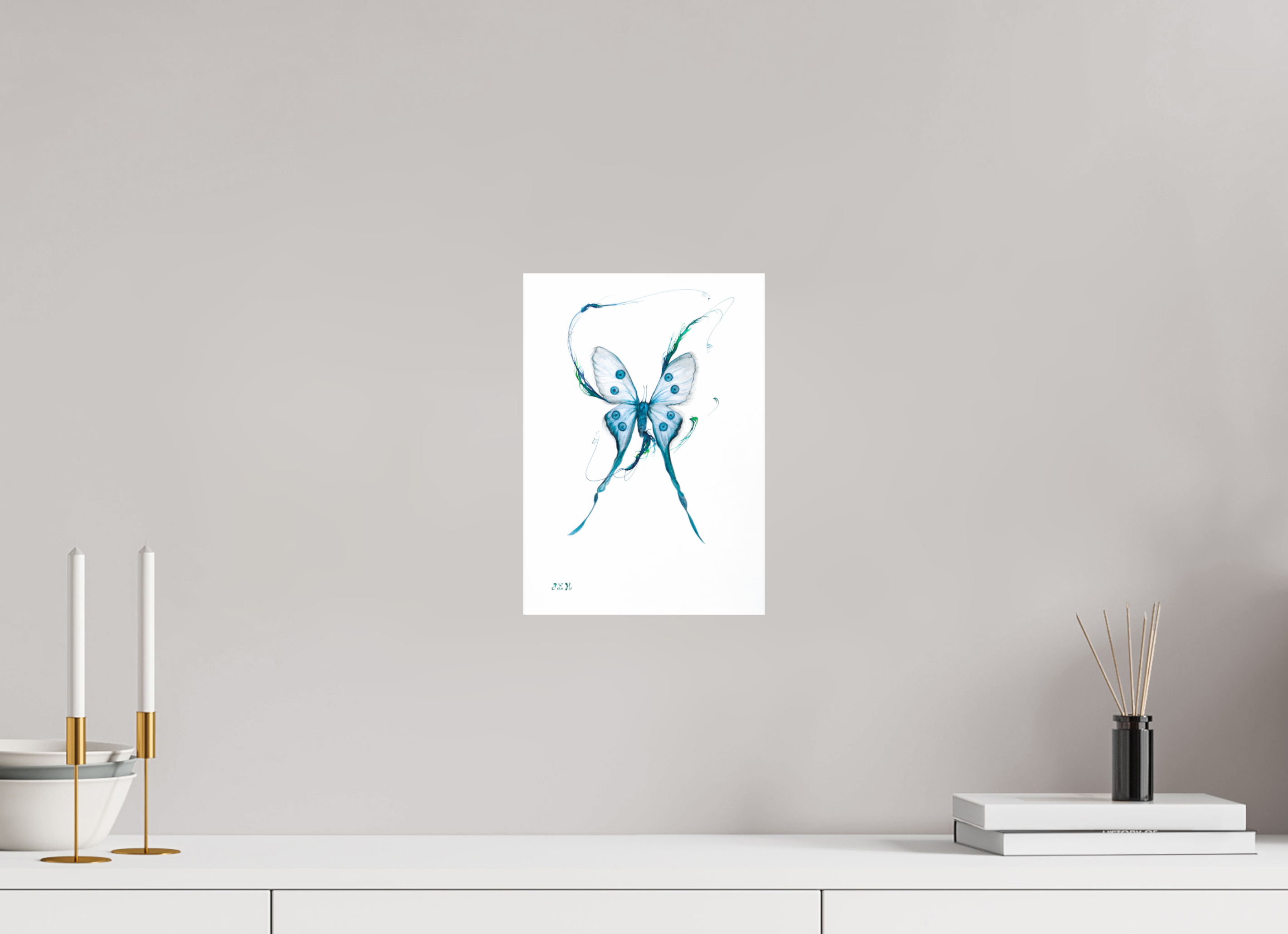 ISO A4 (21 x 29,7 cm), Photo Print Under Acrylic Glass Le Papillon