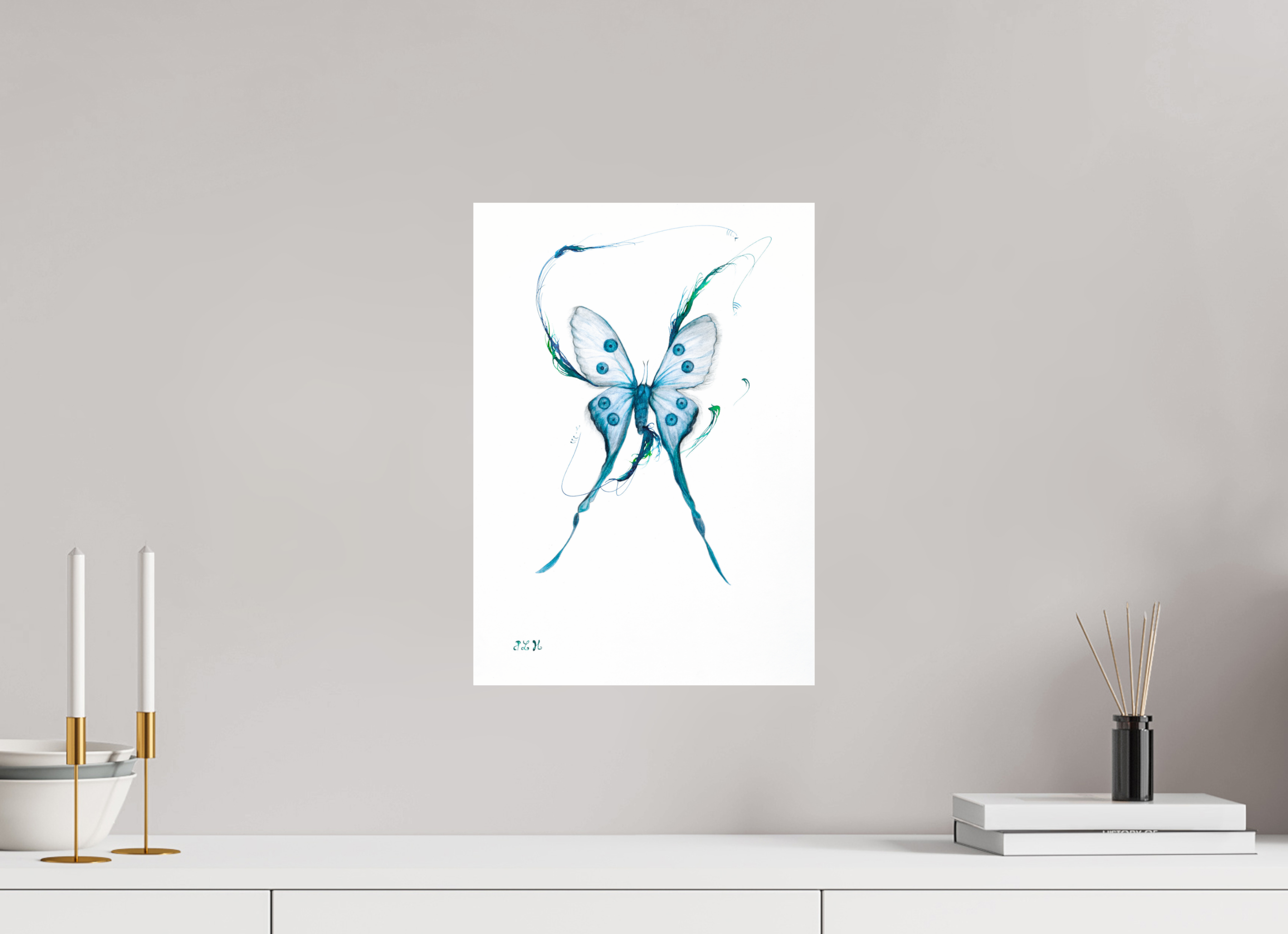 ISO A3 (29,7 x 42 cm), Photo Print Under Acrylic Glass Le Papillon