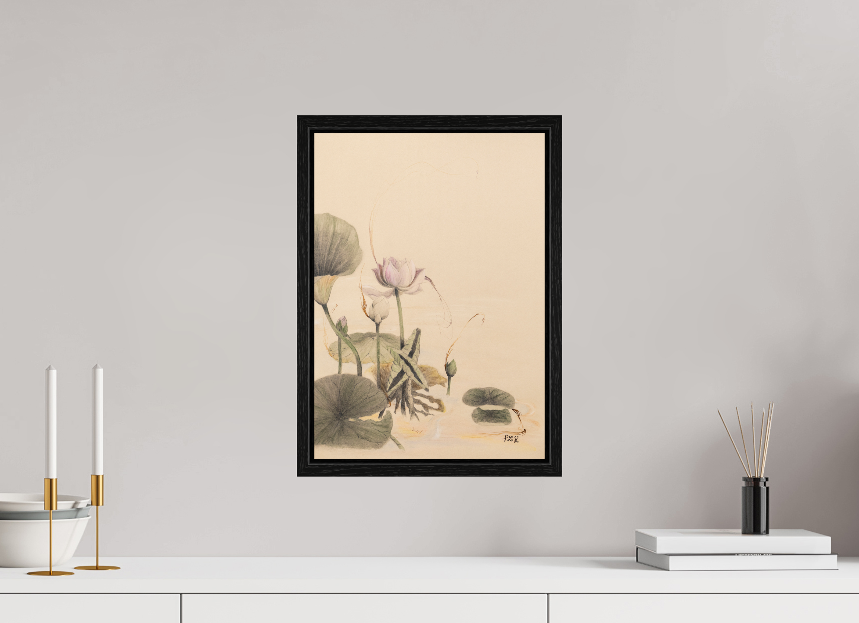 ISO A3 (29,7 x 42 cm), Floater Frame Lotus